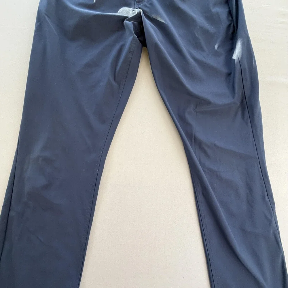 Puma Pants Mens FITS 34x33 Blue Stretch Khakis Golf 5 Pocket Performance Casual